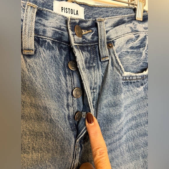 Pistola Cassie Super High Rise Straight Jeans in Play Day - Distressed 25 - Picture 11 of 16